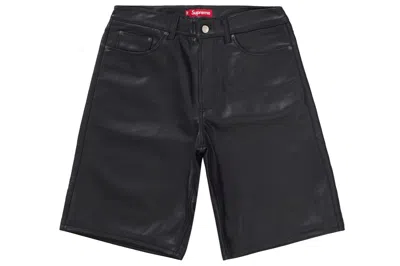Pre-owned Supreme Baggy Leather Short Black