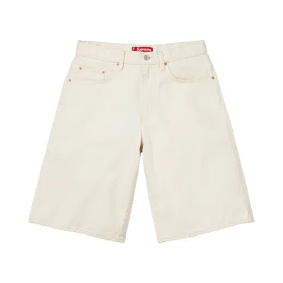 Pre-owned Supreme Baggy Selvedge Denim Short 'natural' | Cream | Men's Size 36 In White