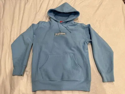 Pre-owned Supreme Bandana Box Logo Hooded Sweatshirt - Light Blue