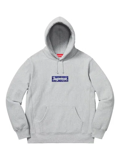 Supreme Bandana Box Logo Hooded Sweatshirt In Gray