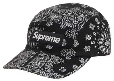 Pre-owned Supreme Bandana Camp Cap In Black