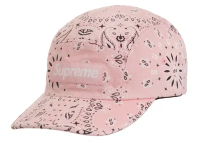 Pre-owned Supreme Bandana Camp Cap In Pink