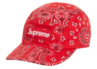 Pre-owned Supreme Bandana Camp Cap In Red