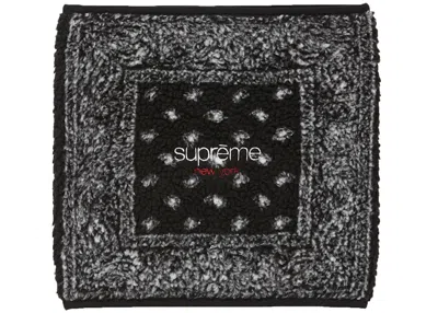 Pre-owned Supreme Bandana Fleece Neck Gaiter In Black