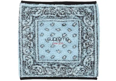Pre-owned Supreme Bandana Fleece Neck Gaiter In Light Blue