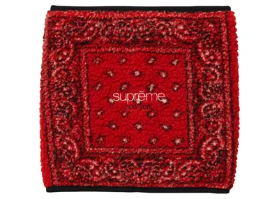 Pre-owned Supreme Bandana Fleece Neck Gaiter In Red