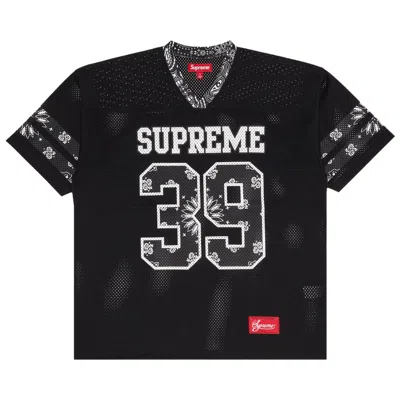 Pre-owned Supreme Bandana Football Jersey 'black' | Men's Size L