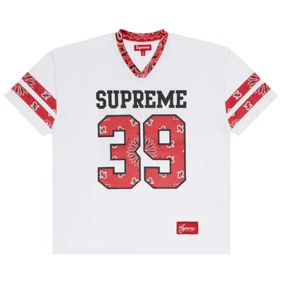 Pre-owned Supreme Bandana Football Jersey 'white' | Men's Size L