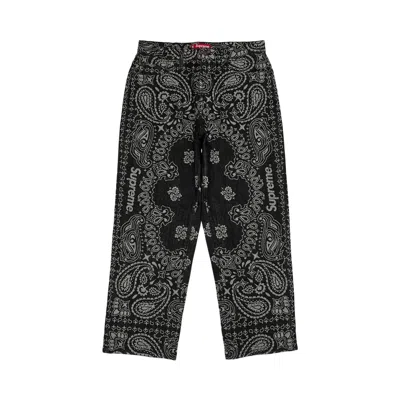 Pre-owned Supreme Bandana Jacquard Baggy Jean 'black' | Men's Size 36