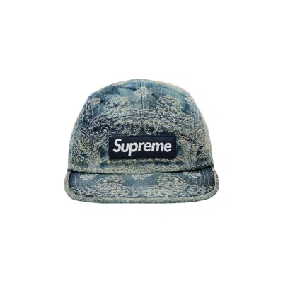 Pre-owned Supreme Bandana Jacquard Denim Camp Cap 'blue' | Men's Size Onesize