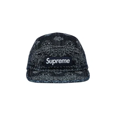 Pre-owned Supreme Bandana Jacquard Denim Camp Cap 'indigo' | Blue | Men's Size Onesize