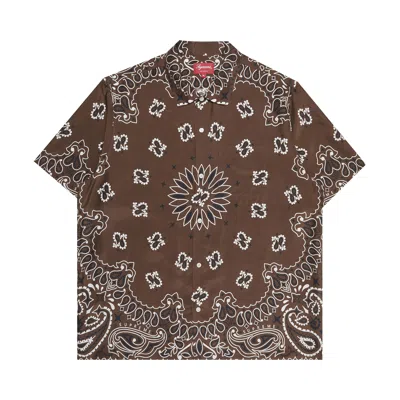 Pre-owned Supreme Bandana Silk Short-sleeve Shirt 'brown'