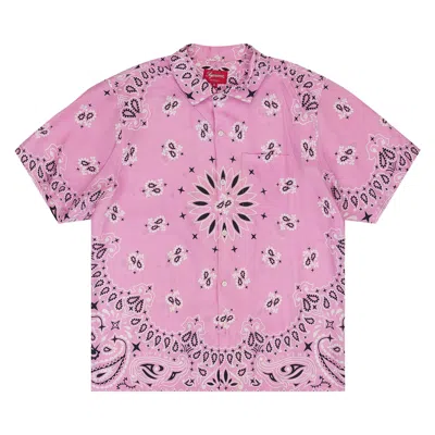 Pre-owned Supreme Bandana Silk Short-sleeve Shirt 'pink'