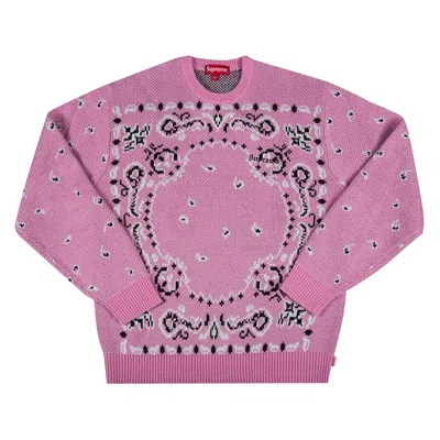 Pre-owned Supreme Bandana Sweater 'light Pink' | Men's Size L