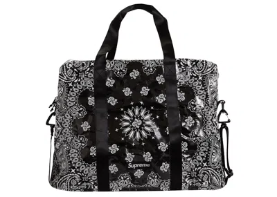 Pre-owned Supreme Bandana Tarp Large Duffle Bag In Black