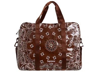 Pre-owned Supreme Bandana Tarp Large Duffle Bag In Brown
