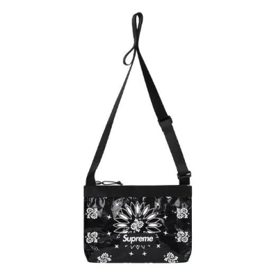 Supreme Bandana Tarp Side Bag 'black White'