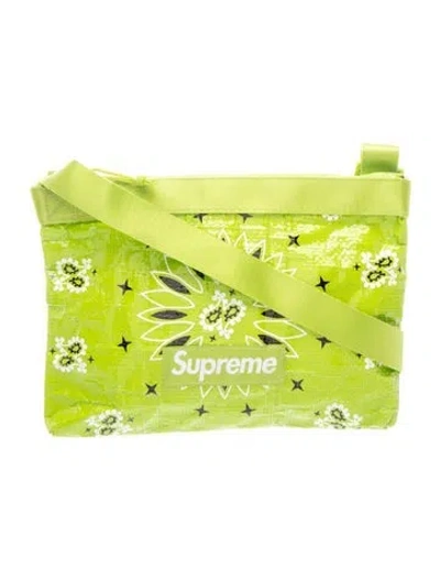 Pre-owned Supreme Bandana Tarp Side Bag In Green