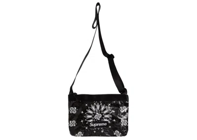 Pre-owned Supreme Bandana Tarp Side Bag In Black