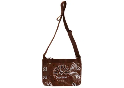 Pre-owned Supreme Bandana Tarp Side Bag In Brown