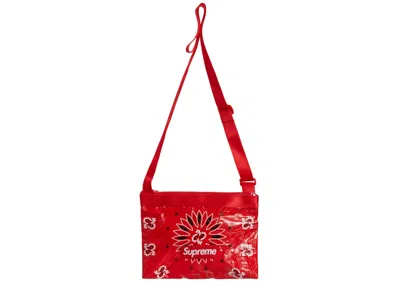 Pre-owned Supreme Bandana Tarp Side Bag In Red