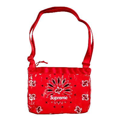 Pre-owned Supreme Bandana Tarp Side Bag 'red'