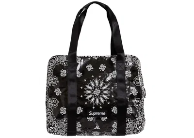 Pre-owned Supreme Bandana Tarp Small Duffle Bag In Black