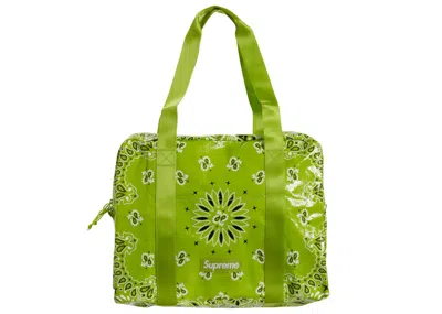 Pre-owned Supreme Bandana Tarp Small Duffle Bag In Bright Green