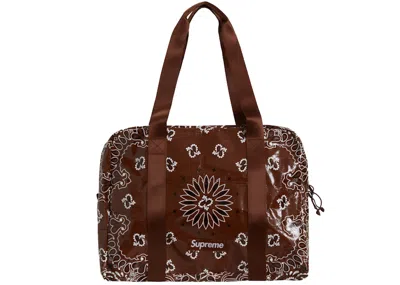 Pre-owned Supreme Bandana Tarp Small Duffle Bag In Brown