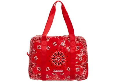 Pre-owned Supreme Bandana Tarp Small Duffle Bag In Red