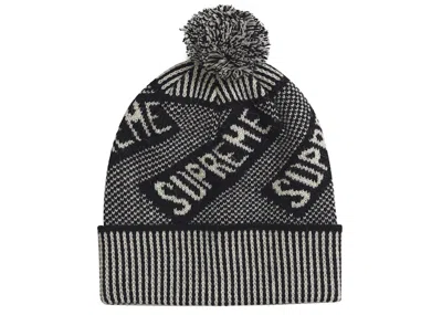 Pre-owned Supreme Banner Beanie In Black