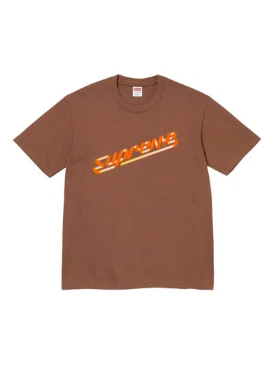 Supreme Banner T-shirt In Brown