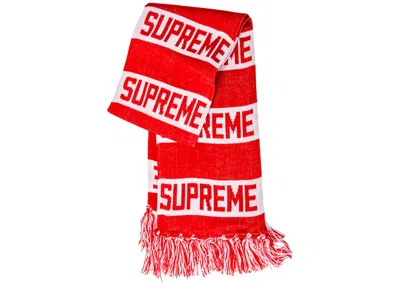Pre-owned Supreme Bar Stripe Scarf In Red