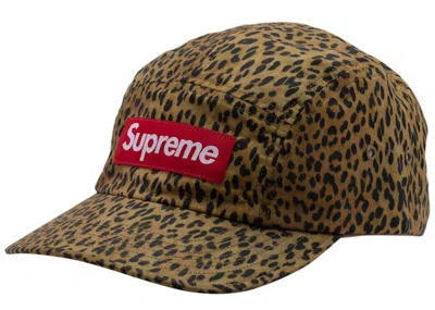 Pre-owned Supreme Barbour Waxed Cotton Camp Cap In Leopard