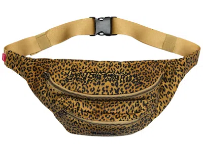 Pre-owned Supreme Barbour Waxed Cotton Waist Bag In Leopard