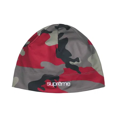 Pre-owned Supreme Base Layer Beanie 'red Camo' | Men's Size Onesize