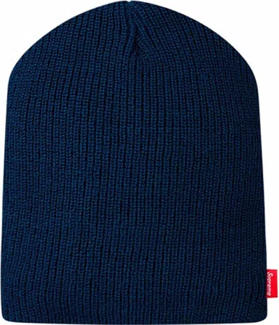 Pre-owned Supreme Basic Beanie In Navy Blue