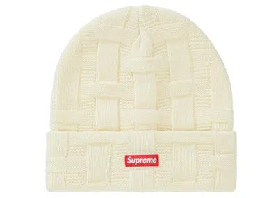 Pre-owned Supreme Basket Weave Beanie In Natural In Brown