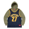 Supreme Basketball Jersey Hooded Sweatshirt 'olive Green Navy Yellow'