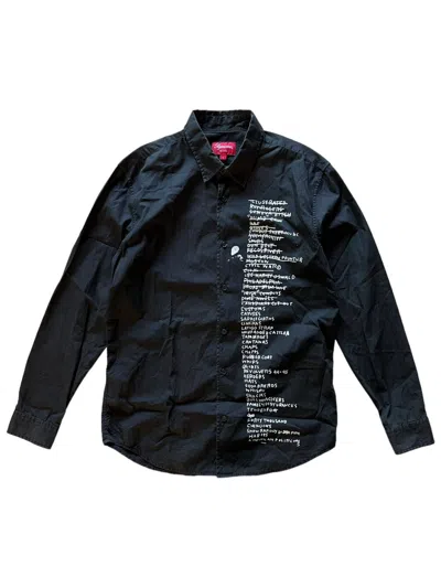Pre-owned Supreme Basqiuat Button Up Shirt In Black