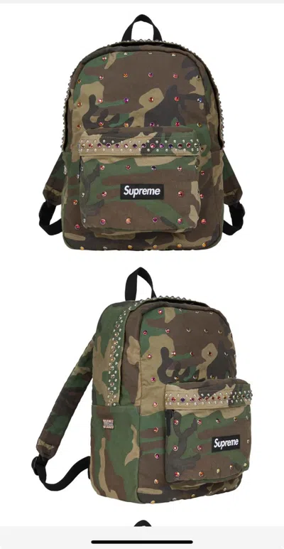Pre-owned Supreme /b.b. Simon Denim Backpack (woodland Camo)