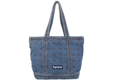 Pre-owned Supreme B.b. Simon Denim Tote Bag In Washed Indigo