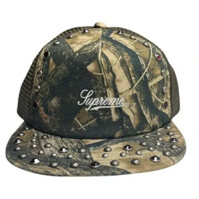 Pre-owned Supreme B.b. Simon Studded Canvas Hat In Brown Blak