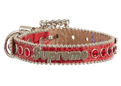 Pre-owned Supreme B.b. Simon Studded Dog Collar In Red