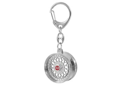 Pre-owned Supreme Bbs Rs Rim Keychain In Silver