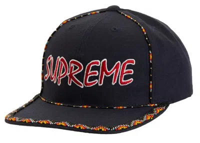 Pre-owned Supreme Beaded 6panel In Navy Blue