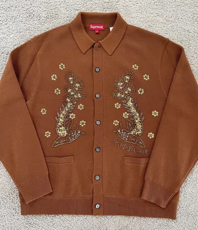 Pre-owned Supreme Beaded Appliqué Sweater Size M In Brown