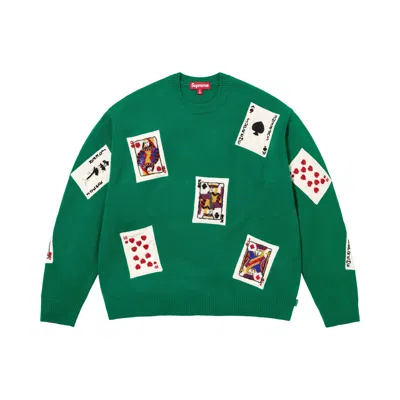 Pre-owned Supreme Beaded Cards Sweater 'green' | Men's Size L