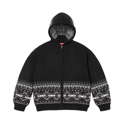 Pre-owned Supreme Beaded Zip Up Hooded Sweater 'black' | Men's Size M