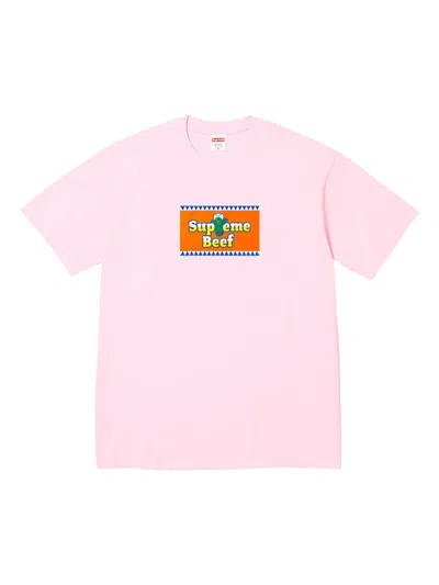Supreme Beef Box-logo T-shirt In Pink